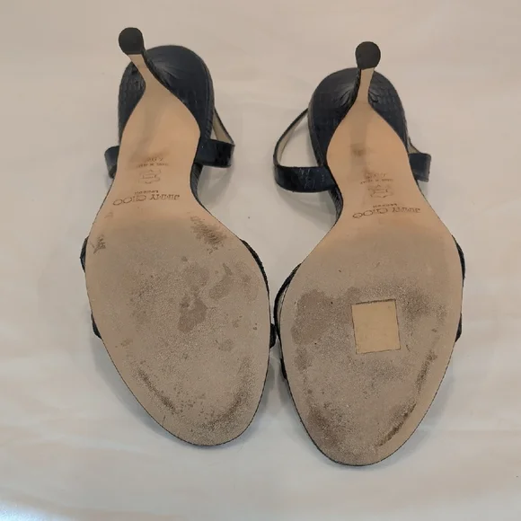 Jimmy Choo Blue Metallic Heels. Size 40.5. - Picture 7 of 7